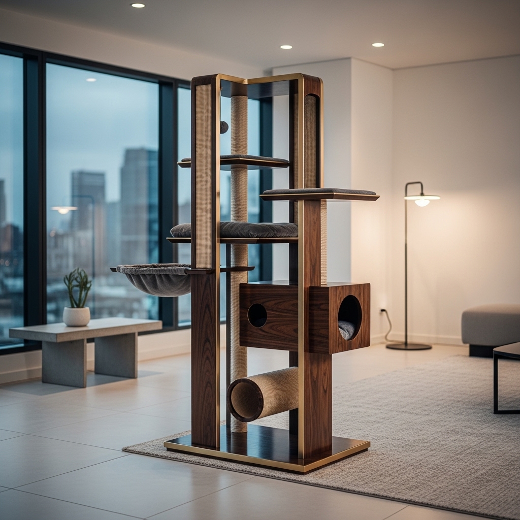 アート作品のような、非常にデザイン性の高い高級キャットタワー